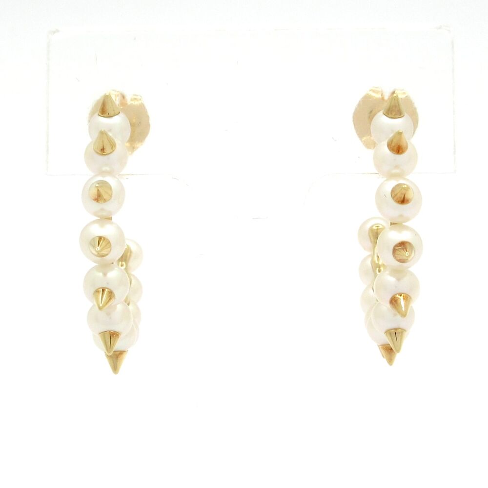 Tasaki Daininger Tribe Earrings EC-3780 18K Yellow Gold freshwater pearl Fresh
